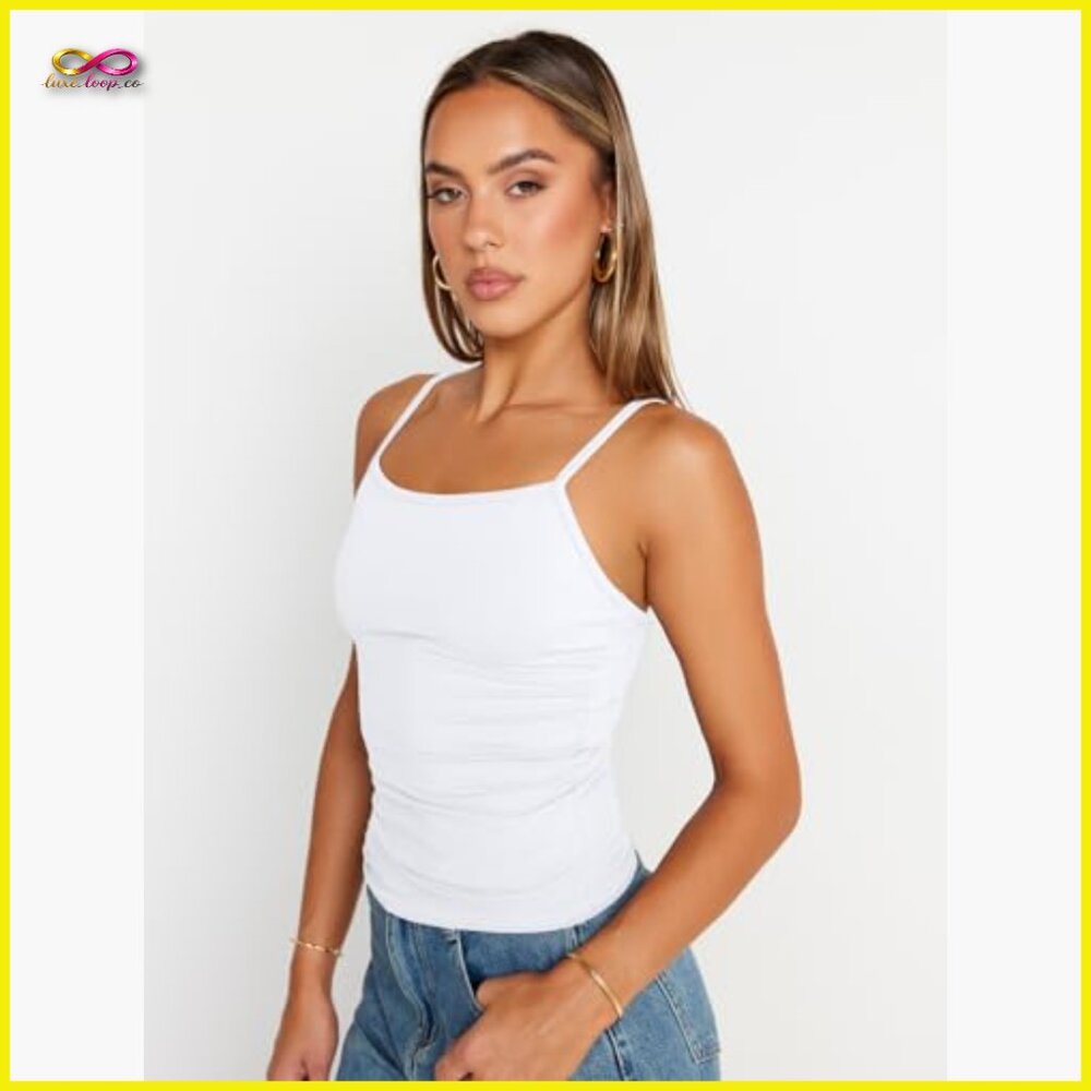 Adjustable Spaghetti Strap Camisole Square Neck Y… - image 4